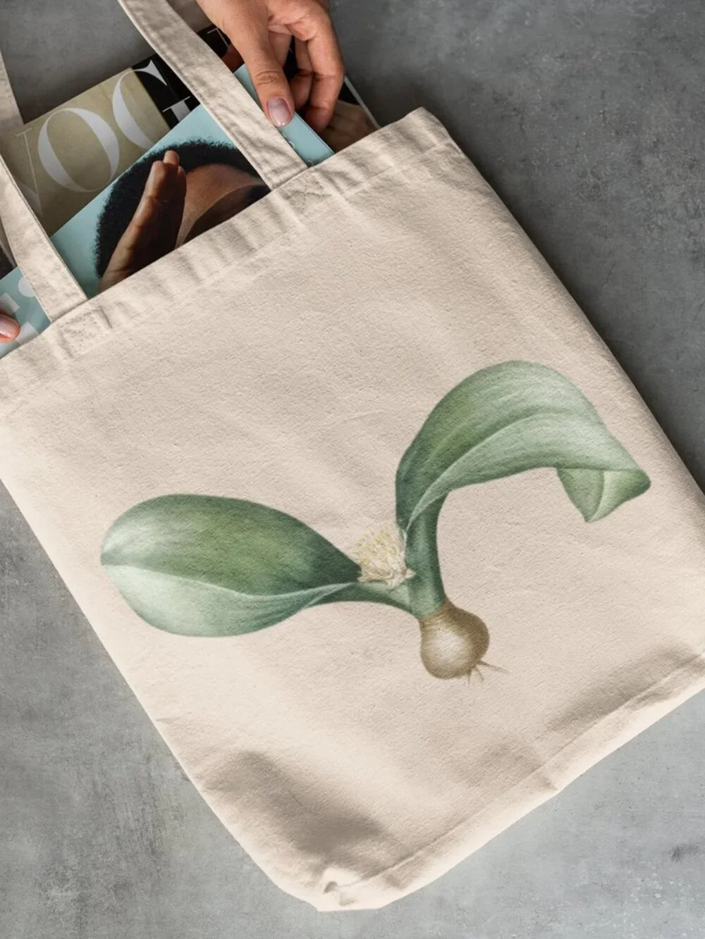 Hedgehog Lily Vintage Floral Print Graphic Canvas Tote Bag